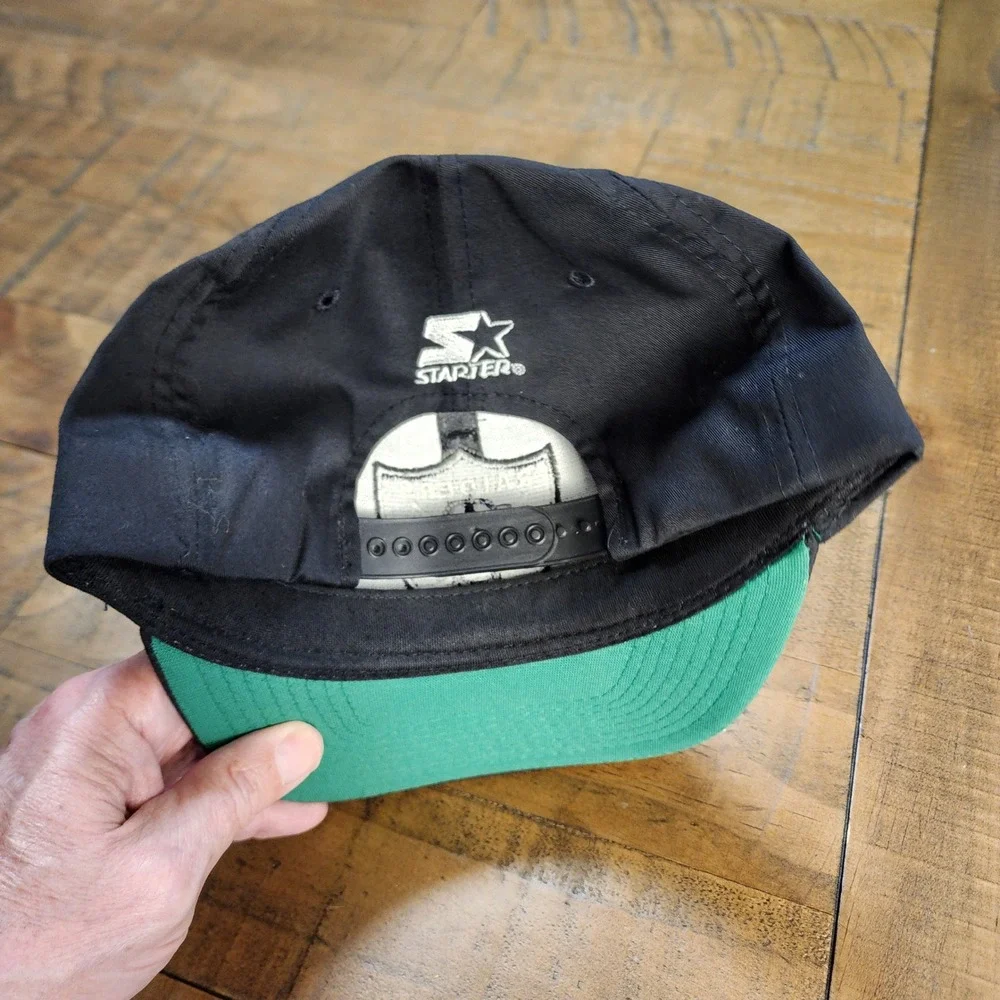 Vintage Starter LA Raiders Snapback Hat Black Green Underbrim NFL Deadstock NWT - Picture 5 of 7